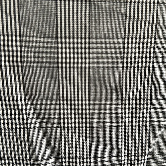 Zara Plaid Black and White Bell Sleeve Blouse - Picture 5 of 7
